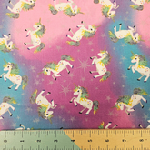 The Craft Cotton Co. 100% Cotton Unicorn and Stars Cotton Fabric 110cm Wide Fabric for Quilting, Dressmaking, Patchwork